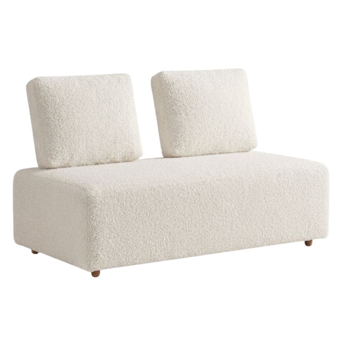 Sofá Modular 2 Lugares Block 148 cm Pes Madeira Boucle TCE 1010 MOLL