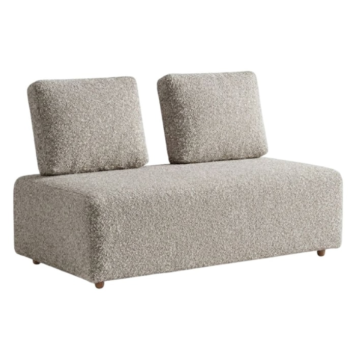 Sofá Modular 2 Lugares Block 148 cm Pes Madeira Boucle TCE 1018 MOLL