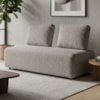 Sofá Modular 2 Lugares Block 148 cm Pes Madeira Boucle TCE 1018 MOLL