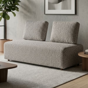 Sofá Modular 2 Lugares Block 148 cm Pes Madeira Boucle TCE 1018 MOLL
