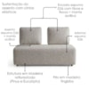 Sofá Modular 2 Lugares Block 148 cm Pes Madeira Boucle TCE 1018 MOLL