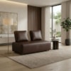 Sofá Modular 2 Lugares Block 148 cm Pes Madeira Courino TCS 721 MOLL