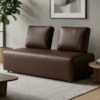 Sofá Modular 2 Lugares Block 148 cm Pes Madeira Courino TCS 721 MOLL