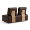 Sofá Modular 2 Lugares Block 148 cm Pes Madeira Courino TCS 721 MOLL