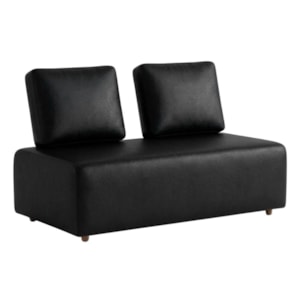 Sofá Modular 2 Lugares Block 148 cm Pes Madeira Courino TCS 724 MOLL