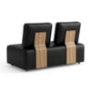 Sofá Modular 2 Lugares Block 148 cm Pes Madeira Courino TCS 724 MOLL