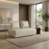 Sofá Modular 2 Lugares Block 148 cm Pes Madeira Courino TCS 725 MOLL
