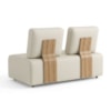 Sofá Modular 2 Lugares Block 148 cm Pes Madeira Courino TCS 725 MOLL