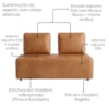 Sofá Modular 2 Lugares Block 148 cm Pes Madeira Courino TCS 727 MOLL