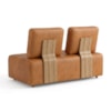 Sofá Modular 2 Lugares Block 148 cm Pes Madeira Courino TCS 727 MOLL