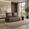 Sofá Modular 2 Lugares Block 148 cm Pes Madeira Courino TCS 729 MOLL