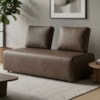 Sofá Modular 2 Lugares Block 148 cm Pes Madeira Courino TCS 729 MOLL