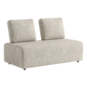 Sofá Modular 2 Lugares Block 148 cm Pes Madeira Linho TCS 701 MOLL