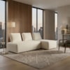 Sofa Modular 2 Lugares E Chaise Block Pes Madeira Boucle TCE 1010 MOLL