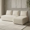 Sofa Modular 2 Lugares E Chaise Block Pes Madeira Boucle TCE 1010 MOLL