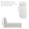Sofa Modular 2 Lugares E Chaise Block Pes Madeira Boucle TCE 1010 MOLL