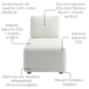 Sofa Modular 2 Lugares E Chaise Block Pes Madeira Boucle TCE 1010 MOLL