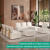 Sofa Modular 2 Lugares E Chaise Block Pes Madeira Boucle TCE 1010 MOLL