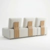Sofa Modular 2 Lugares E Chaise Block Pes Madeira Boucle TCE 1010 MOLL
