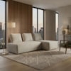 Sofa Modular 2 Lugares E Chaise Block Pes Madeira Boucle TCE 1018 MOLL