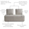 Sofa Modular 2 Lugares E Chaise Block Pes Madeira Boucle TCE 1018 MOLL