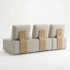 Sofa Modular 2 Lugares E Chaise Block Pes Madeira Boucle TCE 1018 MOLL
