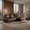 Sofa Modular 2 Lugares E Chaise Block Pes Madeira Courino TCS 721 MOLL