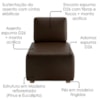 Sofa Modular 2 Lugares E Chaise Block Pes Madeira Courino TCS 721 MOLL