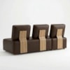Sofa Modular 2 Lugares E Chaise Block Pes Madeira Courino TCS 721 MOLL