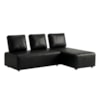 Sofa Modular 2 Lugares E Chaise Block Pes Madeira Courino TCS 724 MOLL