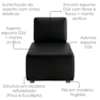 Sofa Modular 2 Lugares E Chaise Block Pes Madeira Courino TCS 724 MOLL