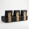 Sofa Modular 2 Lugares E Chaise Block Pes Madeira Courino TCS 724 MOLL