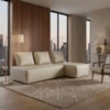 Sofa Modular 2 Lugares E Chaise Block Pes Madeira Courino TCS 725 MOLL
