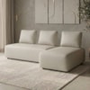 Sofa Modular 2 Lugares E Chaise Block Pes Madeira Courino TCS 725 MOLL