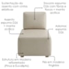 Sofa Modular 2 Lugares E Chaise Block Pes Madeira Courino TCS 725 MOLL