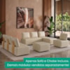 Sofa Modular 2 Lugares E Chaise Block Pes Madeira Courino TCS 725 MOLL