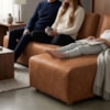 Sofa Modular 2 Lugares E Chaise Block Pes Madeira Courino TCS 727 MOLL