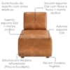 Sofa Modular 2 Lugares E Chaise Block Pes Madeira Courino TCS 727 MOLL