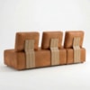 Sofa Modular 2 Lugares E Chaise Block Pes Madeira Courino TCS 727 MOLL