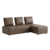 Sofa Modular 2 Lugares E Chaise Block Pes Madeira Courino TCS 729 MOLL