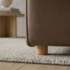 Sofa Modular 2 Lugares E Chaise Block Pes Madeira Courino TCS 729 MOLL