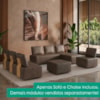 Sofa Modular 2 Lugares E Chaise Block Pes Madeira Courino TCS 729 MOLL