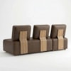 Sofa Modular 2 Lugares E Chaise Block Pes Madeira Courino TCS 729 MOLL