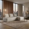 Sofa Modular 2 Lugares E Chaise Block Pes Madeira Linho TCS 701 MOLL