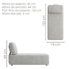 Sofa Modular 2 Lugares E Chaise Block Pes Madeira Linho TCS 701 MOLL