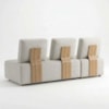 Sofa Modular 2 Lugares E Chaise Block Pes Madeira Linho TCS 701 MOLL