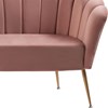 Sofa Namoradeira 2 Lug 135 cm Aço Dourado 7050 Veludo Rosa Dmobiliario