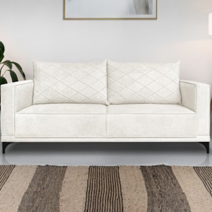 Sofa Nori 2 Lugares Pes De Ferro 160cm Linho Boucle 3300 Ezz