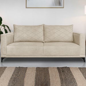 Sofa Nori 2 Lugares Pes De Ferro 160cm Linho Boucle 3301 Ezz