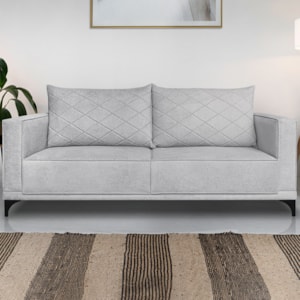 Sofa Nori 2 Lugares Pes De Ferro 160cm Linho Boucle 3302 Ezz